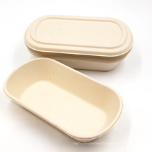 Natural Disposable Biodegradable Sugarcane Bagasse Food Container With Lid For Travel, Outdoor